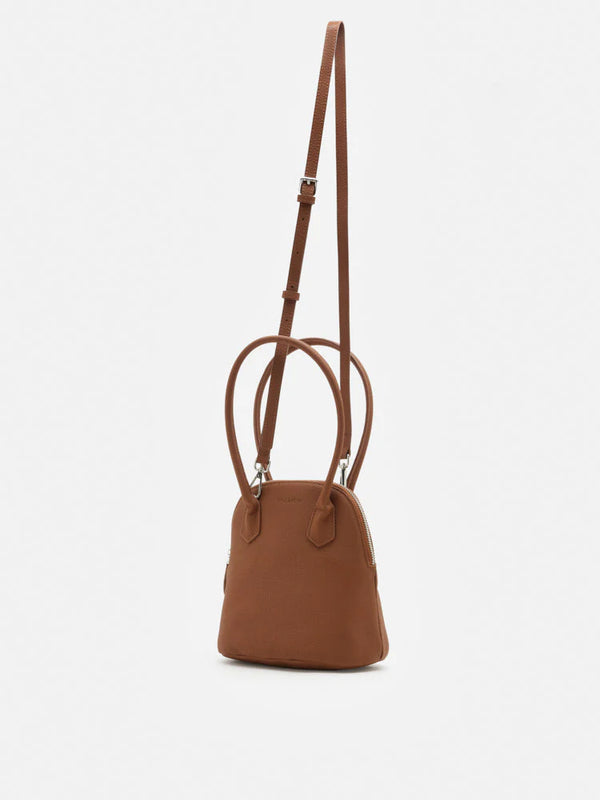 PAZZION, Clara Rounded Top Handle Bag, Brown