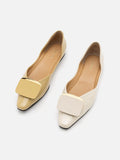 PAZZION, Desiree Buckled Patent Covered Flats,