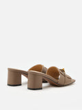 PAZZION, Lexley Twist Lock Accent Sandal Heels, Khaki