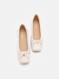 PAZZION, Moxie Square-Toe Ballet Flats, Beige