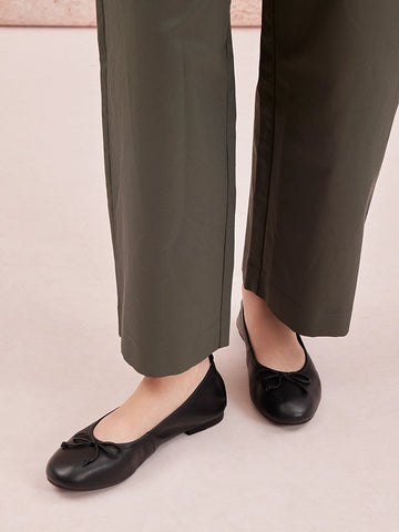 PAZZION, Nova Bow Covered Flats, Black