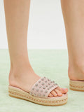PAZZION, Poppy Studded Wedges, Pink
