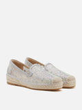 PAZZION, Xandra Crystal Embroidered Espadrilles, Grey