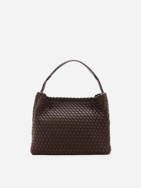 PAZZION, Xavia Bead Charmed Woven Bag, Darkbrown