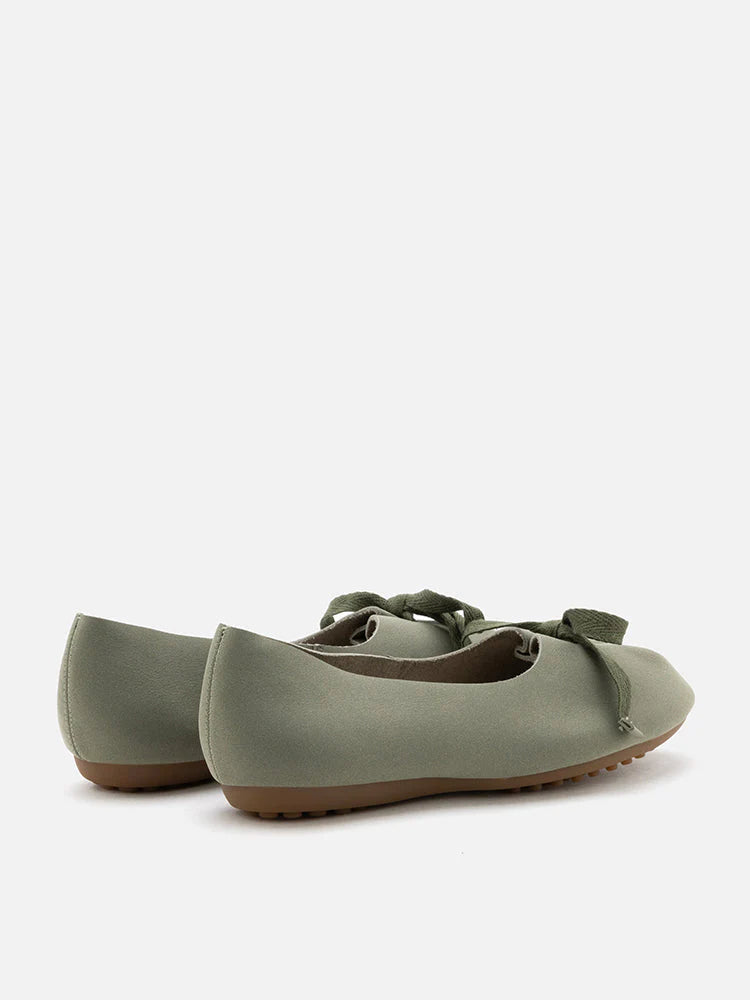 PAZZION, Adriana Tied Bow Moccasins, Green