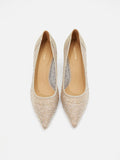 PAZZION, Agatha Crystal Embellished Pointed Toe Heels, Almond