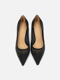 PAZZION, Agatha Crystal Embellished Pointed Toe Heels, Black