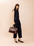 PAZZION, Alesha Top Handle Belted Bag, Wine