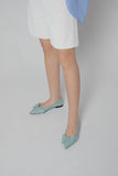 PAZZION, Alicia Bow Point-Toe Flats, Light Blue