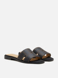 PAZZION, Alouette Woven Leather Slides, Black