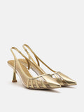 [SALE]Ameya Metallic Cut-out Slingback Heels