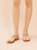 PAZZION, Annabel Diamante T-Bar Sandals, Gold