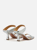 PAZZION, Annalise Metallic Heel Sandals, Silver