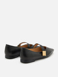 PAZZION, Aubrey Square Toe Mary Jane Flats, Black