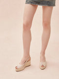 PAZZION, Aurelia Peep Toe Slingback Wedges, Almond