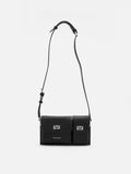 PAZZION, Aviana Double Twist Lock Structured Bag, Black