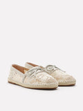 PAZZION, Avianna Lace and Bow Espadrilles, Beige