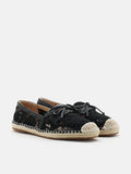 PAZZION, Avianna Lace and Bow Espadrilles, Black