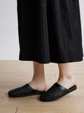 PAZZION, Ayanna Woven Slip-On Mules, Black