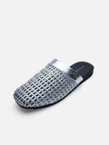 PAZZION, Ayanna Woven Slip-On Mules, Silver