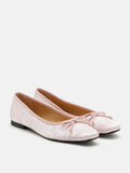 PAZZION, Beatrice Bow Embossed Flats, Pink