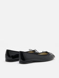 PAZZION, Belmara Bow-Tied Leather Ballet Flats, Black