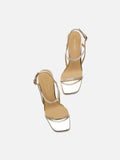 PAZZION, Betsey Metallic Sandal Heels, Gold