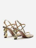 PAZZION, Betsey Metallic Sandal Heels, Gold