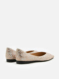 PAZZION, Blaire Pearl Diamante Embellished Point-Toe Flats, Goldenrod