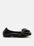 PAZZION, Bree Crystal Exmbellished Bow Flats, Black