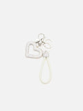 PAZZION, Brigitte Crystal Embellished Heart Keychain, Silver