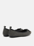 PAZZION, Brooke Crystal Grid Flyknit Flats, Black