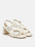 PAZZION, Calla Pillow Strappy Heels, Beige