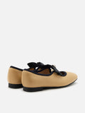 PAZZION, Camilla Diamante Bow Flats, Almond