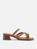 PAZZION, Carmen Toe-Ring Sandal Heels, Brown