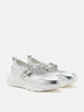 PAZZION, Celeste Bow Mary Jane Sneakers, Silver