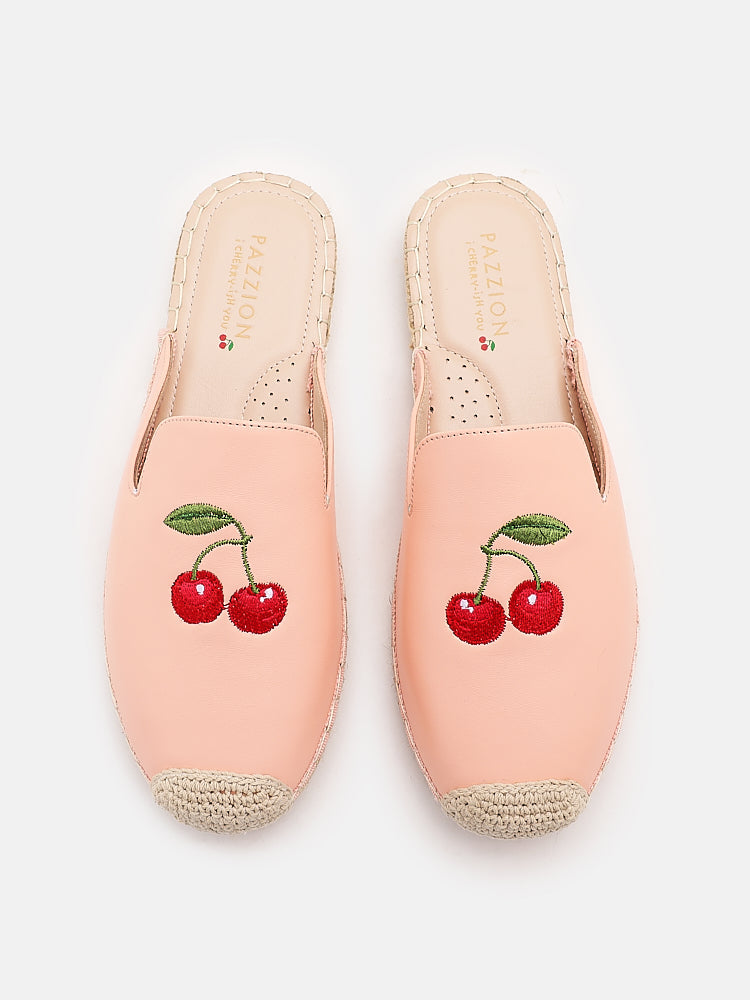 PAZZION, Cherry-ish You Slip On Mules, Pink