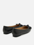 PAZZION, Clarice Bow Square Toe Flats, Black