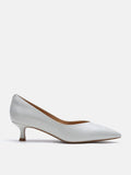 PAZZION, Claudia Embossed Pointed Toe Heels, Beige