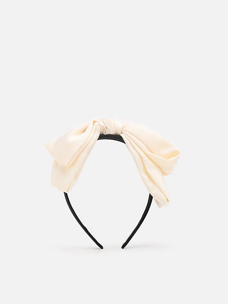 PAZZION, Clementine Big Bow Hair Band, Almond