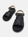 PAZZION, Cynthia Quilted Sandals, Black