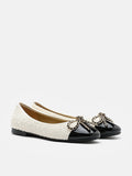 Daisy Tweed Toe Cap Bow Flats