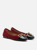 Daisy Tweed Toe Cap Bow Flats