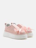 PAZZION, Dana Bow Tie Sneakers, Pink