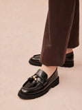 PAZZION, Danielle Tassel Loafers, Black