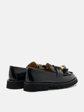 PAZZION, Danielle Tassel Loafers, Black