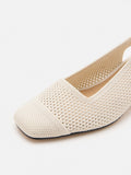 PAZZION, Debra Flyknit Slingback Block Heels, Beige