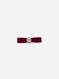 PAZZION, Destiny Diamante Bow Hair Clip, Wine