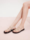 PAZZION, Diane Studded Slingback Slides, Beige