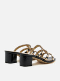 PAZZION, Dion Studded Slide Sandals, Black